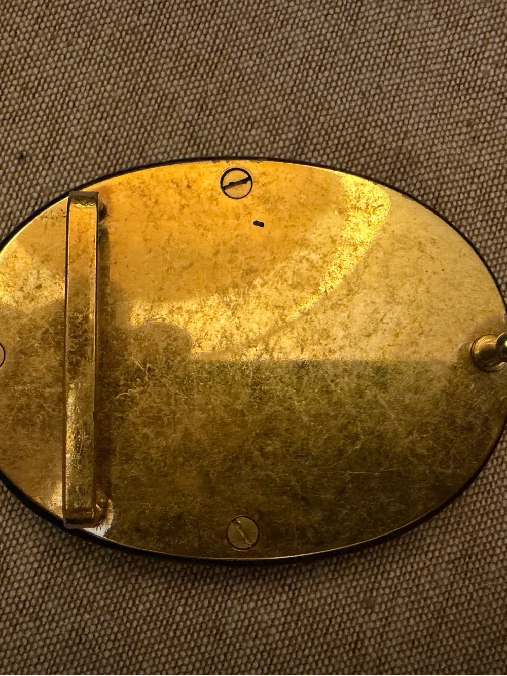 Yves Saint Laurent Vintage Black Embossed Leather Belt Buckle